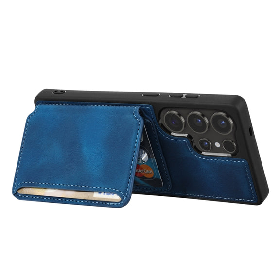 For Samsung Galaxy S25 Ultra 5G Skin Feel Dream RFID Anti-theft PU Card Bag Phone Case(Peacock Blue)