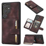 For Samsung Galaxy S25 Ultra 5G Skin Feel Dream RFID Anti-theft PU Card Bag Phone Case(Coffee)