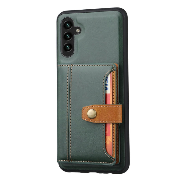 For Samsung Galaxy S25+ 5G Calfskin Card Slot TPU Hybrid PU Phone Case(Green)