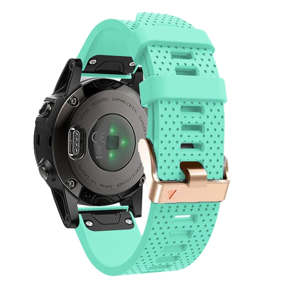 For Garmin 20mm Spotted Rose Gold Buckle Silicone Quick Release Watch Band(Mint Green)