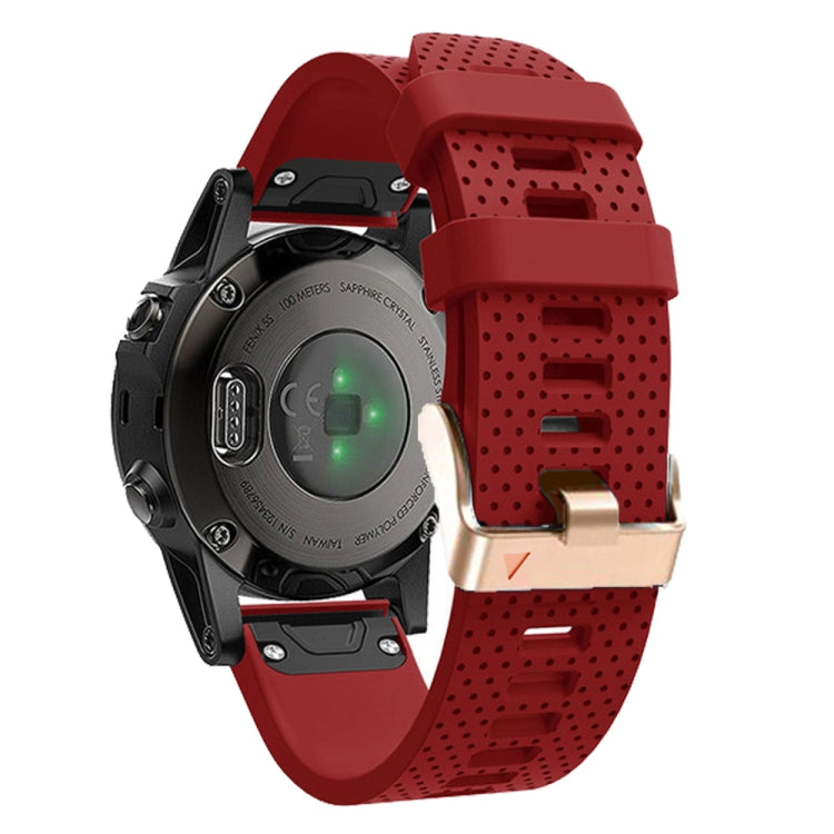 For Garmin 20mm Spotted Rose Gold Buckle Silicone Quick Release Watch Band(Red) - free shipping - PMC TechLife - Order now!