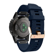 For Garmin 20mm Spotted Rose Gold Buckle Silicone Quick Release Watch Band(Midnight Blue)
