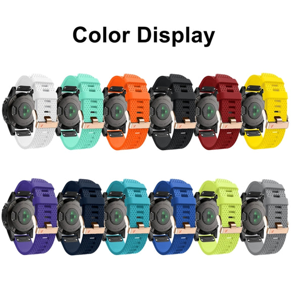 For Garmin 20mm Spotted Rose Gold Buckle Silicone Quick Release Watch Band(Grey)