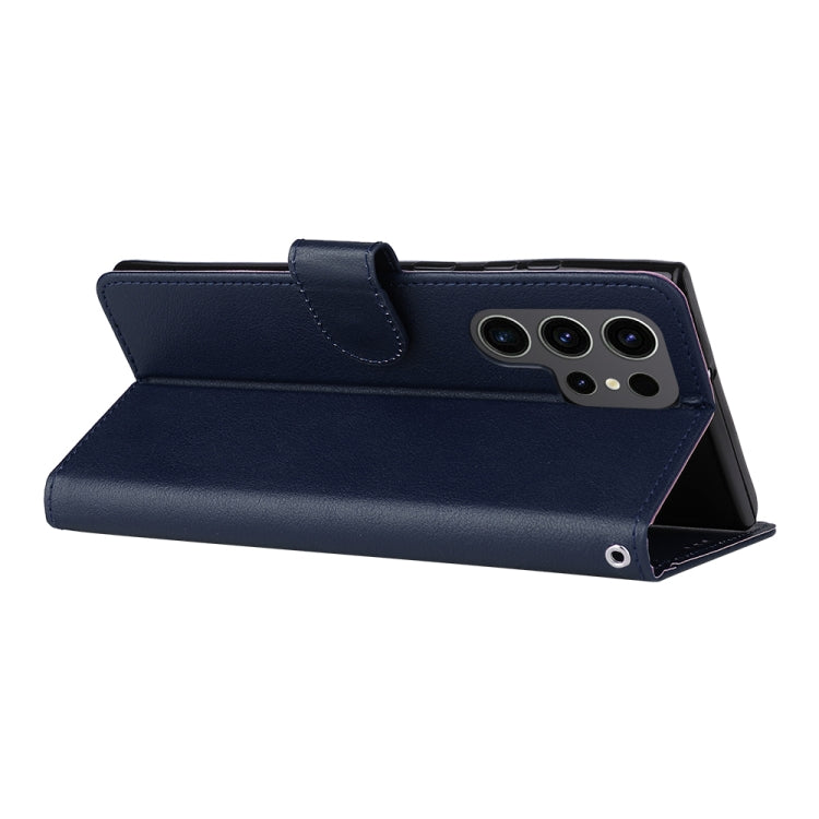 For Samsung Galaxy S25 Ultra 5G 3-Card Slots Multifunctional Leather Phone Case(Blue)
