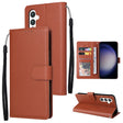 For Samsung Galaxy S25 5G 3-Card Slots Multifunctional Leather Phone Case(Brown) - Galaxy S25 5G Cases by PMC Jewellery | Online Shopping South Africa | PMC Jewellery | Buy Now Pay Later Mobicred