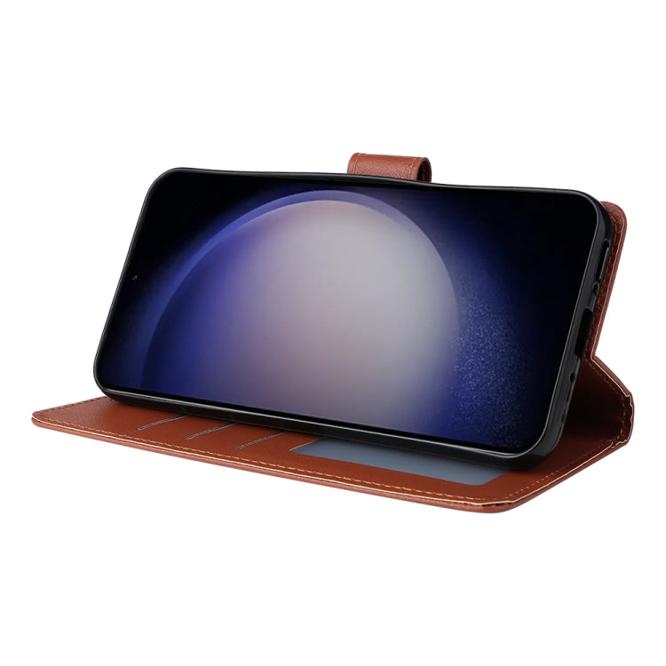 For Samsung Galaxy S25 5G 3-Card Slots Multifunctional Leather Phone Case(Brown)