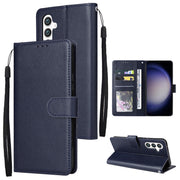 For Samsung Galaxy S25 5G 3-Card Slots Multifunctional Leather Phone Case(Blue)