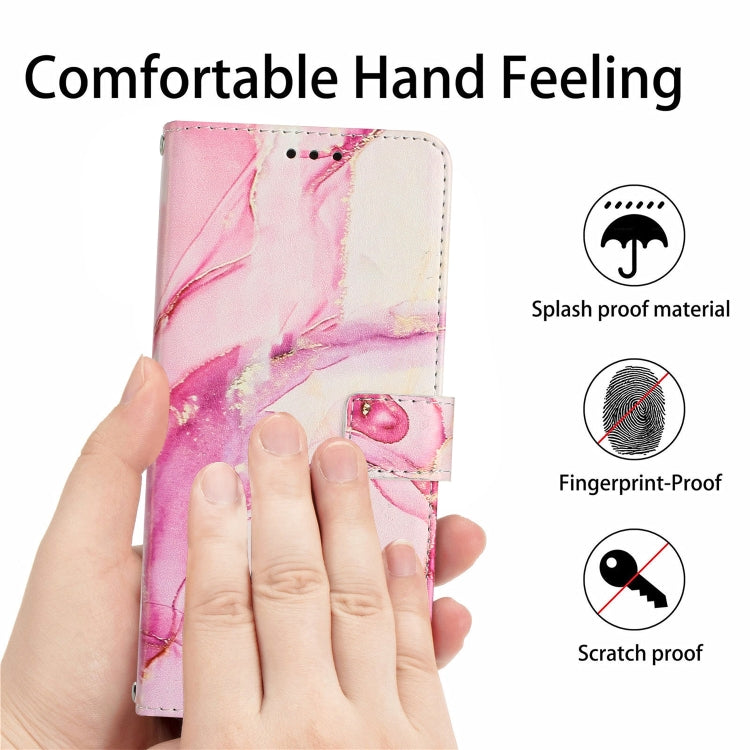 For Samsung Galaxy S25 5G Painted Marble Pattern Leather Phone Case(Rose Gold) - Galaxy S25 5G Cases by PMC Jewellery | Online Shopping South Africa | PMC Jewellery | Buy Now Pay Later Mobicred
