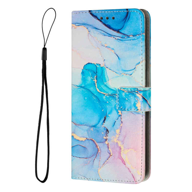 For Samsung Galaxy S25 5G Painted Marble Pattern Leather Phone Case(Pink Green) - Galaxy S25 5G Cases by PMC Jewellery | Online Shopping South Africa | PMC Jewellery | Buy Now Pay Later Mobicred