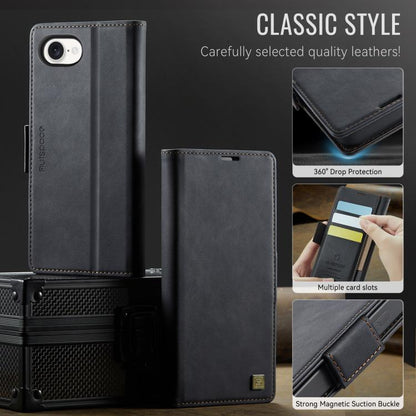 For iPhone 16e AutSpace A11 Side Buckle MagSafe Magnetic RFID Phone Leather Case(Black) - free shipping - PMC Jewellery - Order now!