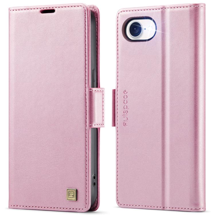 For iPhone 16e AutSpace A11 Side Buckle MagSafe Magnetic RFID Phone Leather Case(Rose Gold) - free shipping - PMC Jewellery - Order now!
