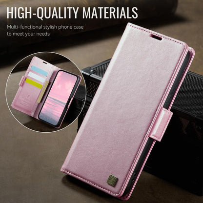 For iPhone 16e AutSpace A11 Side Buckle MagSafe Magnetic RFID Phone Leather Case(Rose Gold) - free shipping - PMC Jewellery - Order now!