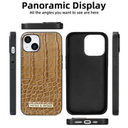 For iPhone 16 VIETAO Alligator Texture PU Phone Case(Brown)