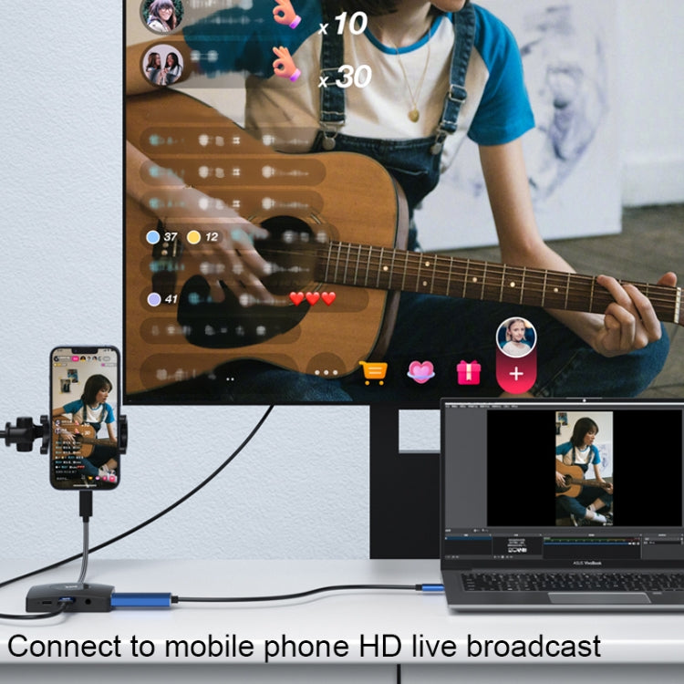 YCE-Z70A Type-C to PD 3.0, USB 3.0x2 + SD/TF, 3.5mm and HD1.4 Docking Station Video Capture Card(Black) - Video Capture Solutions by PMC TechLife | Online Shopping South Africa | PMC TechLife | Buy Now Pay Later Mobicred