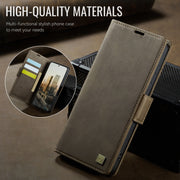 For Samsung Galaxy S25 Ultra 5G AutSpace A11 Side Buckle MagSafe Magnetic RFID Phone Leather Case(Coffee)