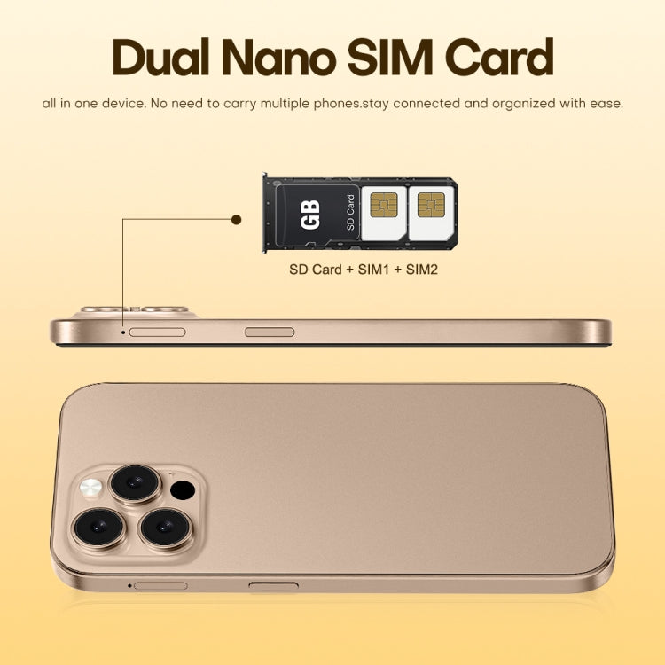 U218 / i16 Pro Max, 1GB+16GB, 6.6 inch Android 8.1 MTK6580A Quad Core, OTG, Network: 3G, Dual SIM, Plug:UK Plug(Desert Gold) - free shipping - PMc TechLife - Order now!