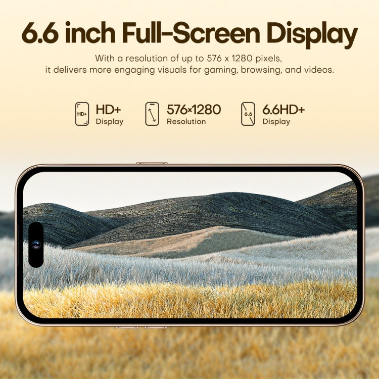 U218 / i16 Pro Max, 1GB+16GB, 6.6 inch Android 8.1 MTK6580A Quad Core, OTG, Network: 3G, Dual SIM, Plug:EU Plug(Desert Gold) - free shipping - PMc TechLife - Order now!