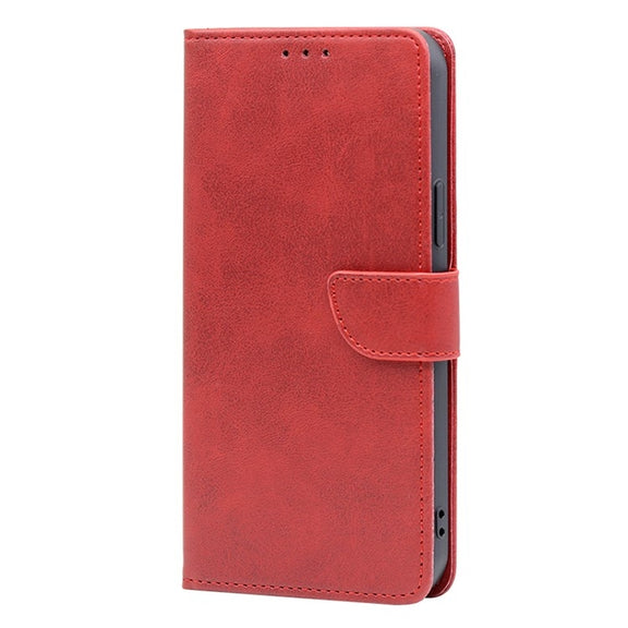For Samsung Galaxy S25+ 5G Calf Texture Buckle Flip Leather Phone Case(Red)