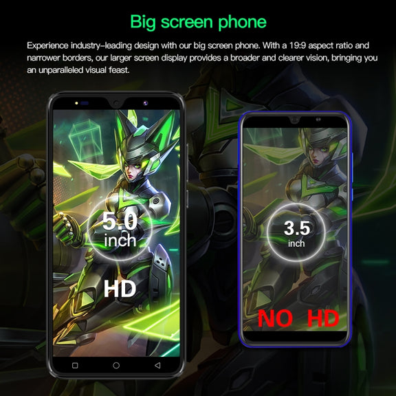 Povo6 Neo / DP29, 1GB+16GB, Face Identification, 5.0 inch Android 8.1 MTK6580M Quad Core, Network: 3G, Dual SIM, Plug:EU Plug(Green)