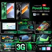 Povo6 Neo / DP29, 1GB+16GB, Face Identification, 5.0 inch Android 8.1 MTK6580M Quad Core, Network: 3G, Dual SIM, Plug:EU Plug(Green)