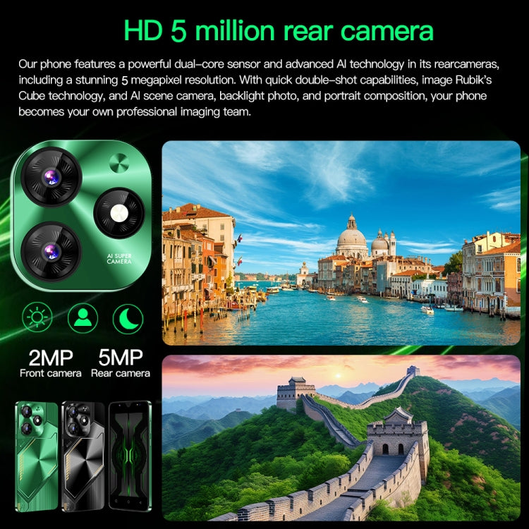 Povo6 Neo / DP29, 1GB+16GB, Face Identification, 5.0 inch Android 8.1 MTK6580M Quad Core, Network: 3G, Dual SIM, Plug:EU Plug(Green)