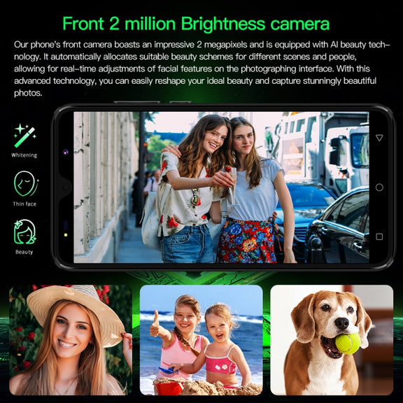 Povo6 Neo / DP29, 1GB+16GB, Face Identification, 5.0 inch Android 8.1 MTK6580M Quad Core, Network: 3G, Dual SIM, Plug:US Plug(Black)