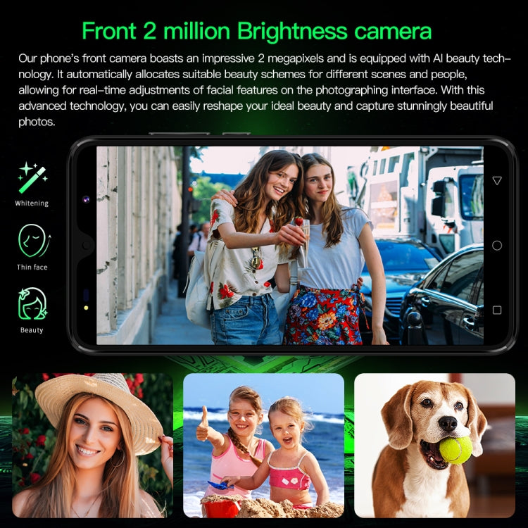 Povo6 Neo / DP29, 1GB+16GB, Face Identification, 5.0 inch Android 8.1 MTK6580M Quad Core, Network: 3G, Dual SIM, Plug:EU Plug(Green)