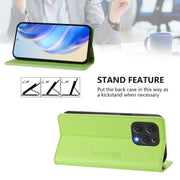For DOOGEE N55 Plus RC01 Dual-Folded Magnetic Suction RFID Leather Phone Case(Grass Green)