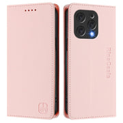 For DOOGEE N55 Plus RC01 Dual-Folded Magnetic Suction RFID Leather Phone Case(Pink)