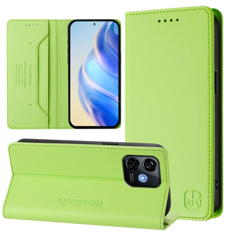 For Ulefone Note 16 Pro RC01 Dual-Folded Magnetic Suction RFID Leather Phone Case(Grass Green) - Ulefone Cases by PMC TechLife | Online Shopping South Africa | PMC TechLife | Buy Now Pay Later Mobicred