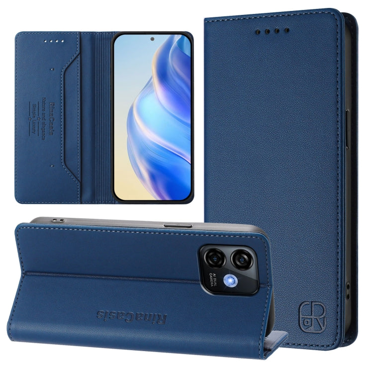 For Ulefone Note 16 Pro RC01 Dual-Folded Magnetic Suction RFID Leather Phone Case(Dark Blue) - Ulefone Cases by PMC TechLife | Online Shopping South Africa | PMC TechLife | Buy Now Pay Later Mobicred