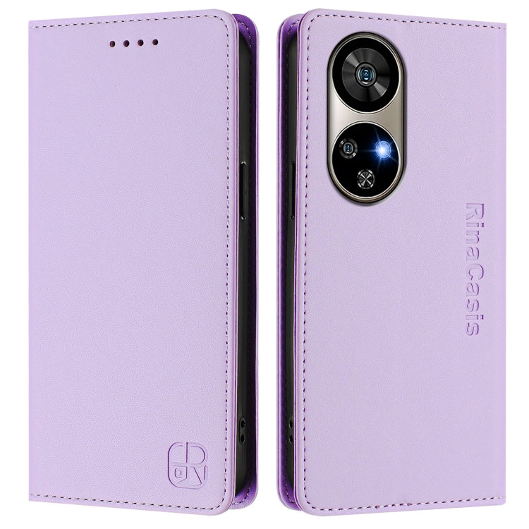 For Ulefone Note 17 Pro RC01 Dual-Folded Magnetic Suction RFID Leather Phone Case(Light Purple) - Ulefone Cases by PMC TechLife | Online Shopping South Africa | PMC TechLife | Buy Now Pay Later Mobicred