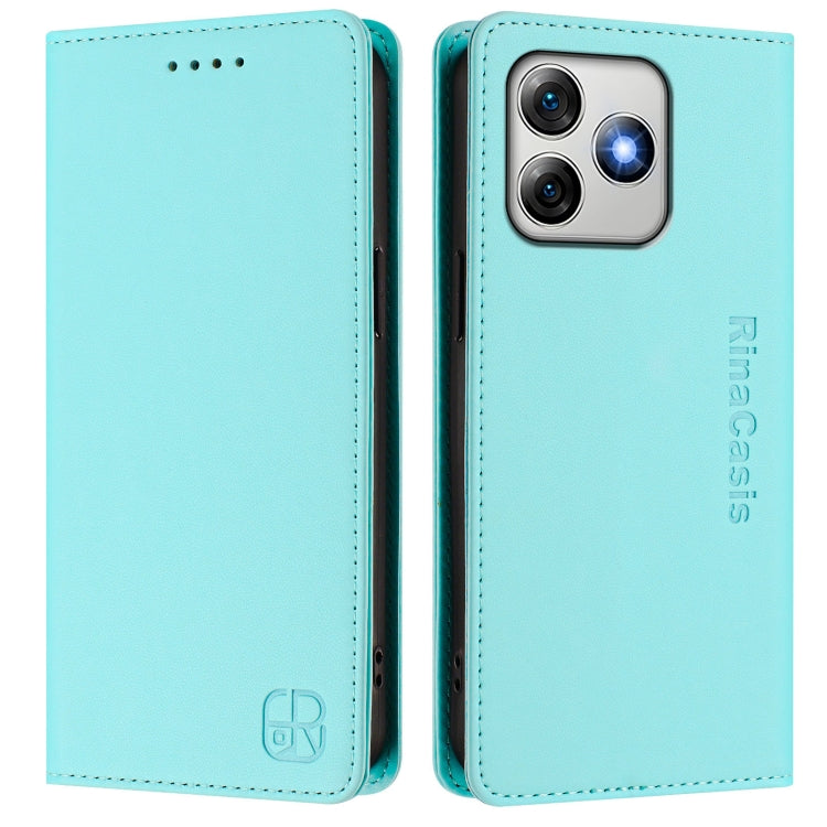 For Ulefone Note 18 Ultra 5G RC01 Dual-Folded Magnetic Suction RFID Leather Phone Case(Mint Green) - Ulefone Cases by PMC TechLife | Online Shopping South Africa | PMC TechLife | Buy Now Pay Later Mobicred