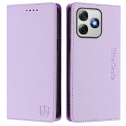 For Ulefone Note 18 Ultra 5G RC01 Dual-Folded Magnetic Suction RFID Leather Phone Case(Light Purple)
