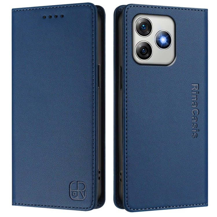 For Ulefone Note 18 Ultra 5G RC01 Dual-Folded Magnetic Suction RFID Leather Phone Case(Dark Blue) - free shipping - PMC TechLife - Order now!