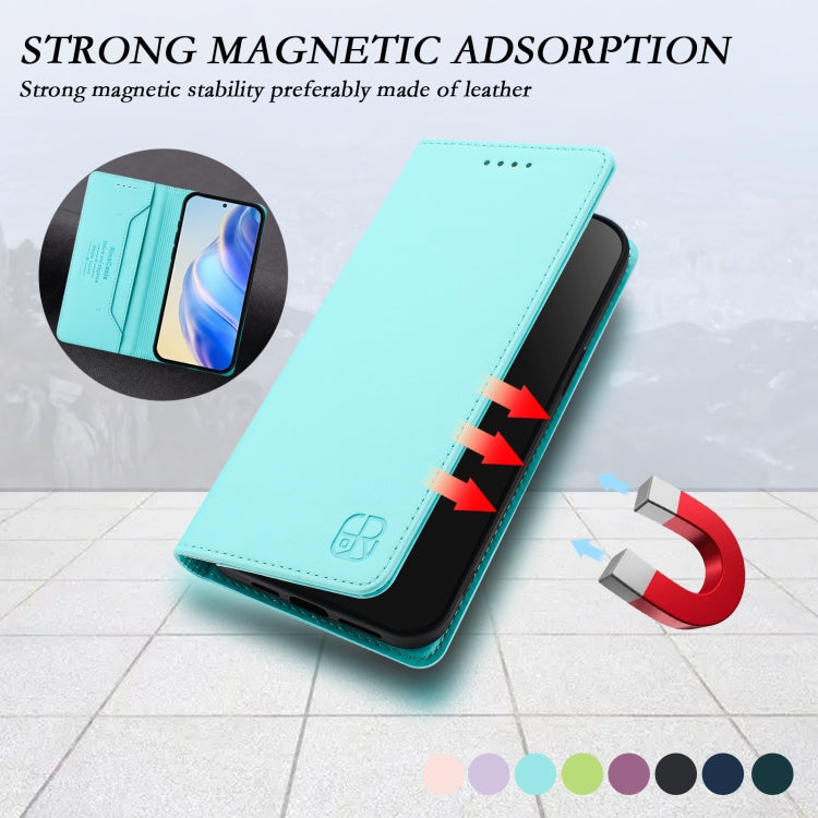 For Ulefone Note 20 Pro RC01 Dual-Folded Magnetic Suction RFID Leather Phone Case(Mint Green) - Ulefone Cases by PMC TechLife | Online Shopping South Africa | PMC TechLife | Buy Now Pay Later Mobicred