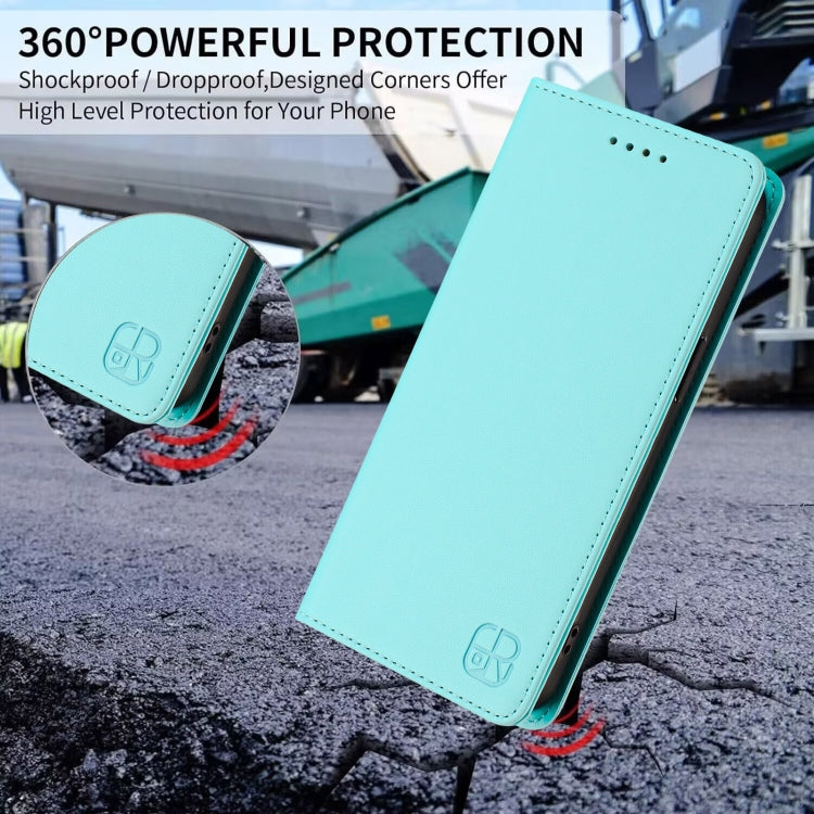 For Ulefone Note 20 Pro RC01 Dual-Folded Magnetic Suction RFID Leather Phone Case(Mint Green) - Ulefone Cases by PMC TechLife | Online Shopping South Africa | PMC TechLife | Buy Now Pay Later Mobicred