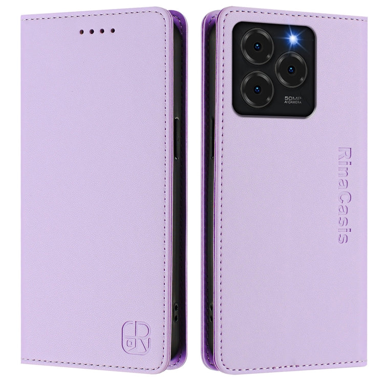For Ulefone Note 20 Pro RC01 Dual-Folded Magnetic Suction RFID Leather Phone Case(Light Purple) - Ulefone Cases by PMC TechLife | Online Shopping South Africa | PMC TechLife | Buy Now Pay Later Mobicred