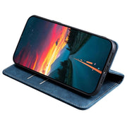 For Samsung Galaxy S25 5G RFID Anti-theft Brush Magnetic Leather Phone Case(Blue)