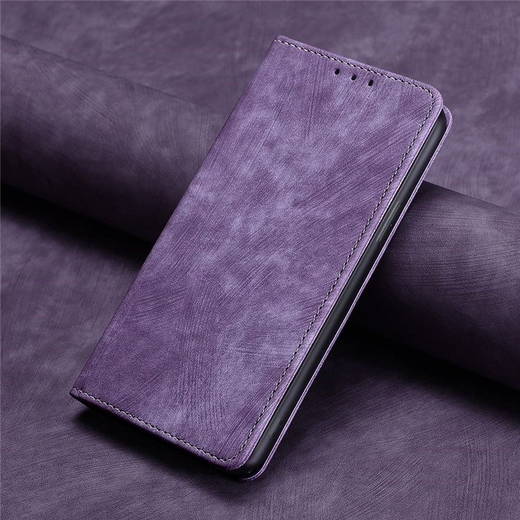 For Samsung Galaxy S25 5G RFID Anti-theft Brush Magnetic Leather Phone Case(Purple) - Galaxy S25 5G Cases by PMC TechLife | Online Shopping South Africa | PMC TechLife | Buy Now Pay Later Mobicred
