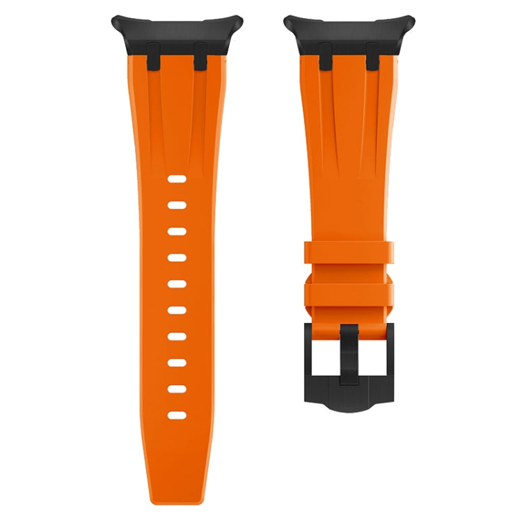 For Samsung Galaxy Watch Ultra 47mm AP Series Liquid Silicone Watch Band(Black Orange)