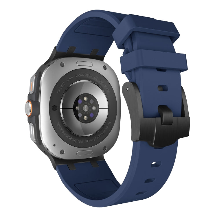 For Samsung Galaxy Watch Ultra 47mm AP Series Liquid Silicone Watch Band(Black Blue)