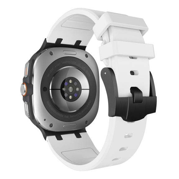 For Samsung Galaxy Watch Ultra 47mm / Ultra 2025 AP Series Liquid Silicone Watch Band(Black White)