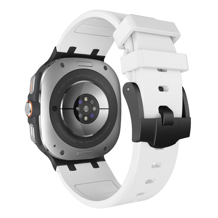 For Samsung Galaxy Watch Ultra 47mm / Ultra 2025 AP Series Liquid Silicone Watch Band(Black White)
