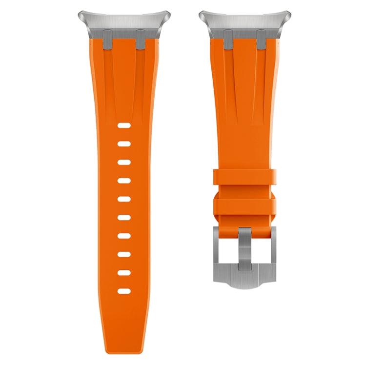 For Samsung Galaxy Watch Ultra 47mm AP Series Liquid Silicone Watch Band(Silver Orange)