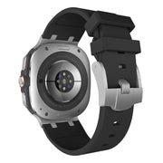 For Samsung Galaxy Watch Ultra 47mm AP Series Liquid Silicone Watch Band(Silver Black)