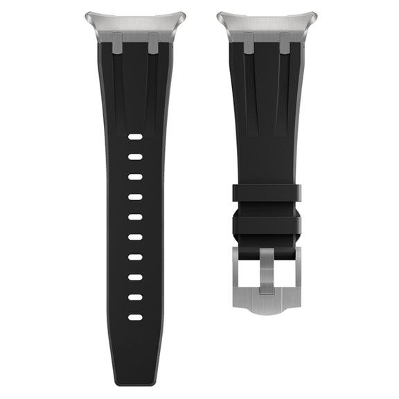 For Samsung Galaxy Watch Ultra 47mm AP Series Liquid Silicone Watch Band(Silver Black)