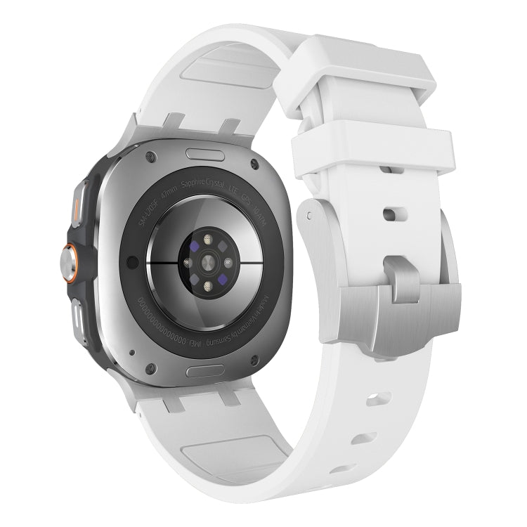 For Samsung Galaxy Watch Ultra 47mm AP Series Liquid Silicone Watch Band(Silver White)