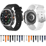 For Samsung Galaxy Watch Ultra 47mm AP Series Liquid Silicone Watch Band(Silver Black)