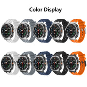 For Samsung Galaxy Watch Ultra 47mm AP Series Liquid Silicone Watch Band(Silver Black)